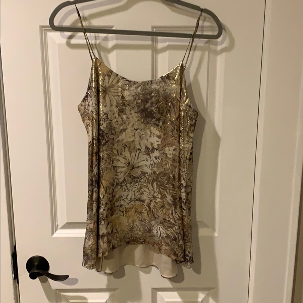 Haute Hippie Metallic Floral Tank Top